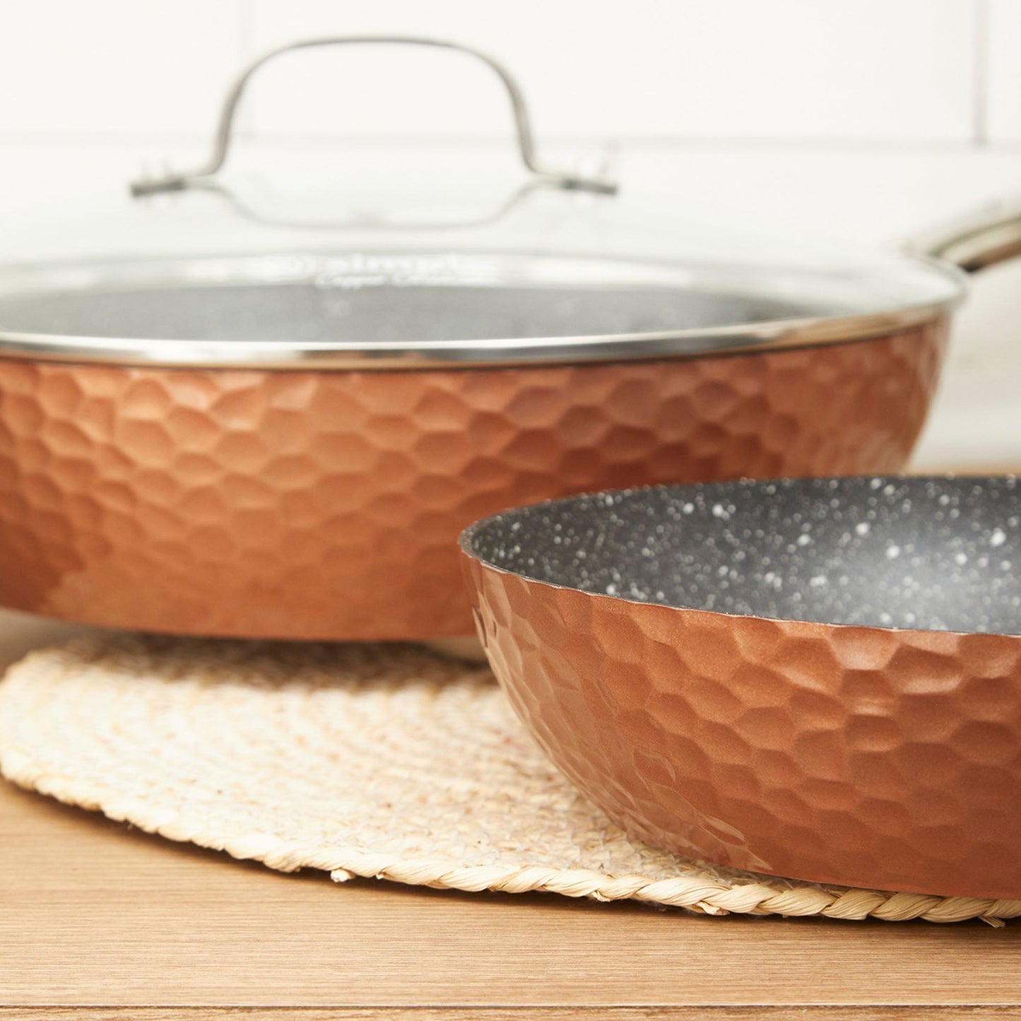 Set 2 Sartenes Cobre Antiadherente 28 cm Tapa + 24 cm2#Cobre