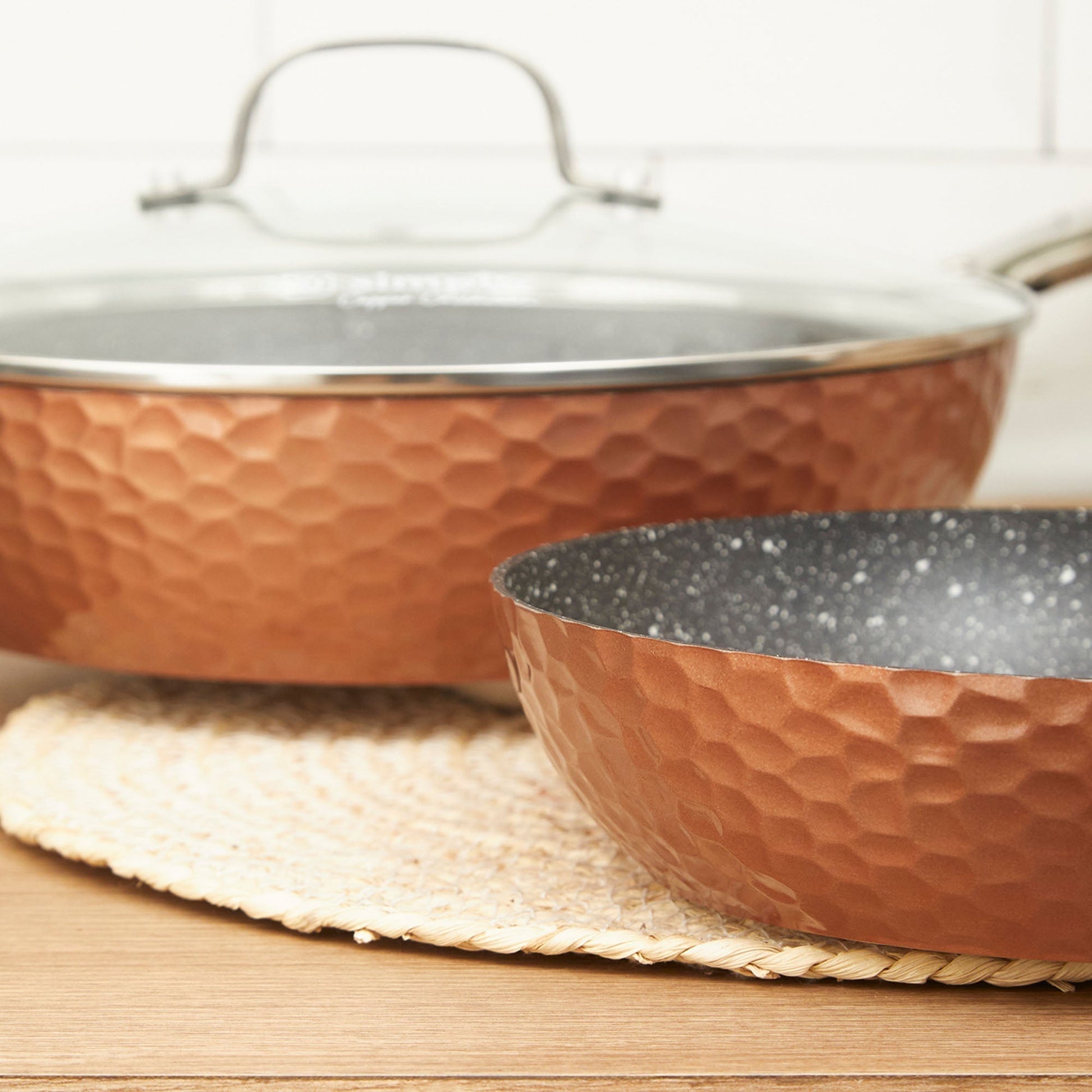 Set 2 Sartenes Cobre Antiadherente 28 cm Tapa + 24 cm2#Cobre