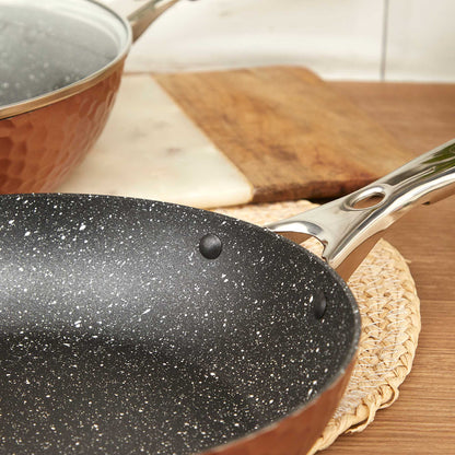 Set 2 Sartenes Cobre Antiadherente 28 cm Tapa + 24 cm4#Cobre