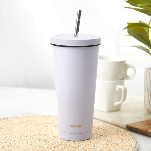 Vaso Térmico Tumbler 750ml Tapa y Bombilla1#Morado