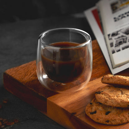 Set 2 Tazas Vidrio Doble Pared Expreso 80 ml5#Sin color