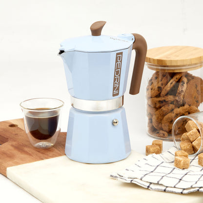 Cafetera Italiana Colores Mix 6 Tazas1#Celeste