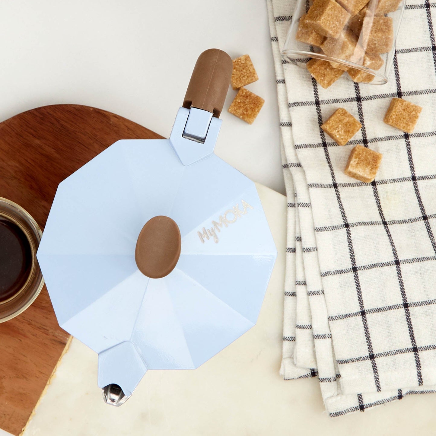 Cafetera Italiana Colores Mix 6 Tazas4#Celeste