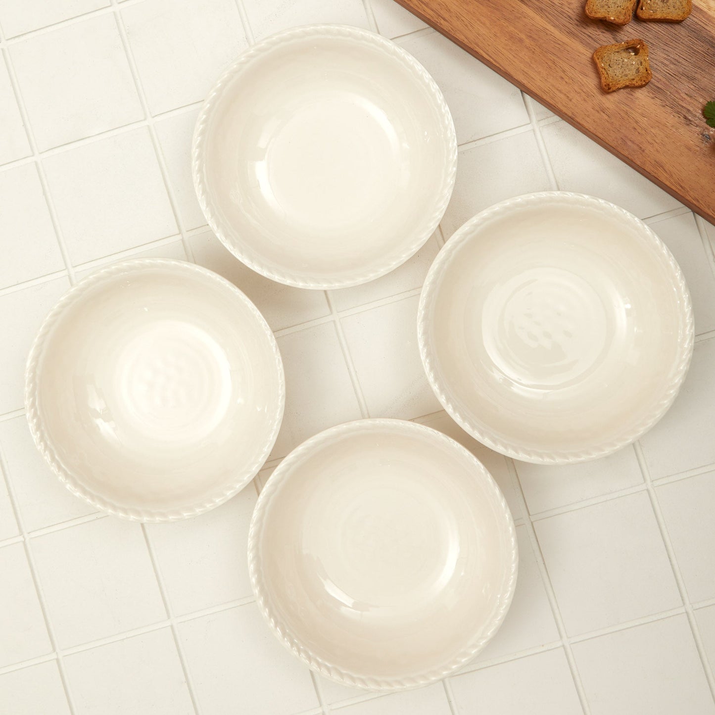 Set 4 Bowl Cordón Bowl3#Blanco