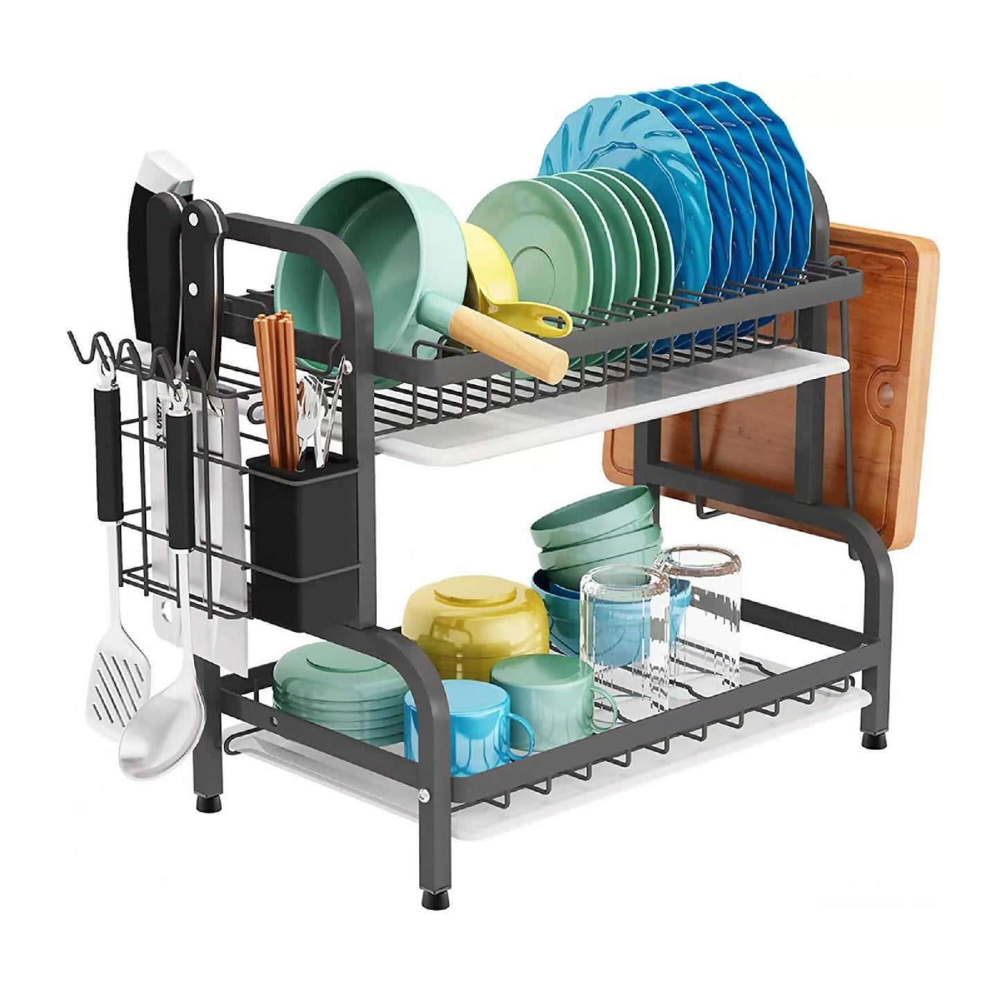 Secaplatos Escurridor 2 Niveles 17 Platos4#Negro