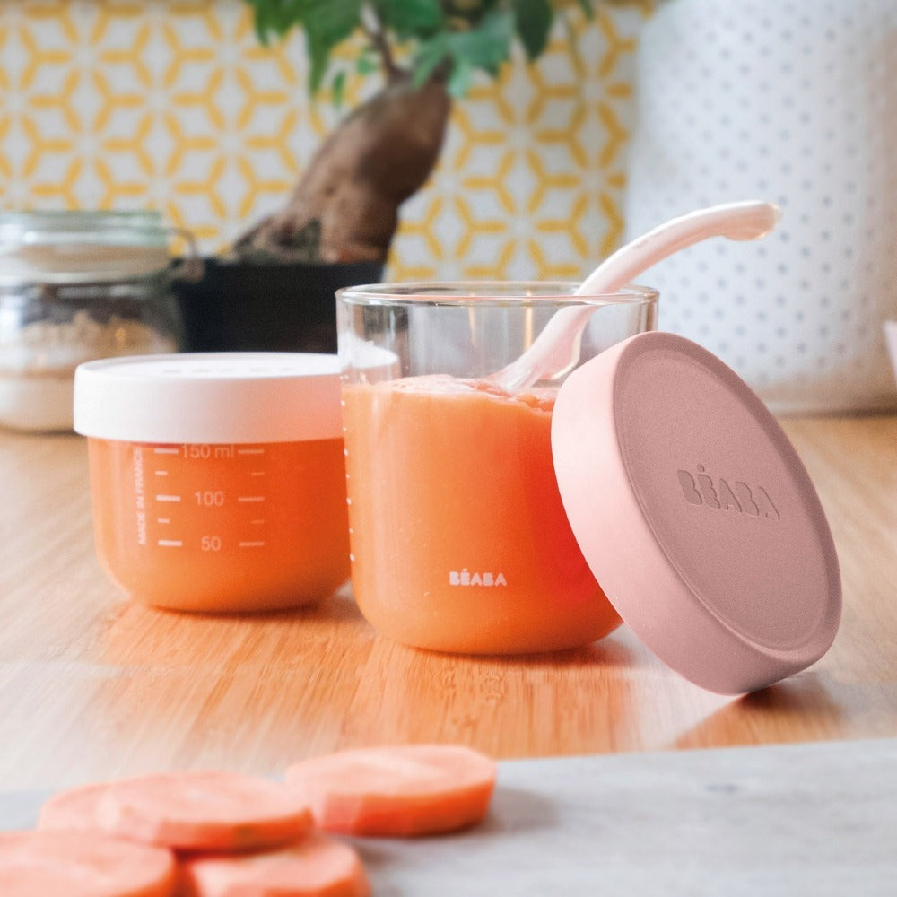 Envases Cristal para Congelar Alimento3#Rosado