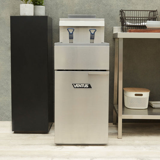 Freidora A Gas Alta Produccion 2 Canastos VFP-18PRO1#Gris