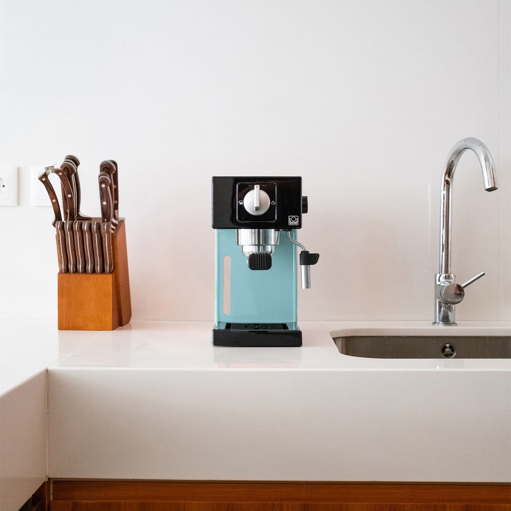 Cafetera Espresso Manual Modelo Quadra7#Celeste