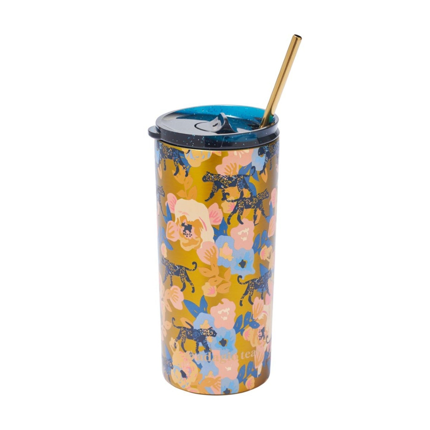 Tumbler Print Flores y Cheetah 470 ml1#Naranjo