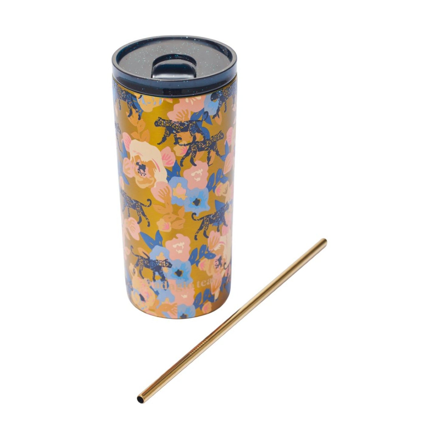 Tumbler Print Flores y Cheetah 470 ml2#Naranjo