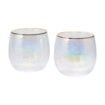 Set Vasos Doble Vidrio Iridescent 300 ml2#Sin Color