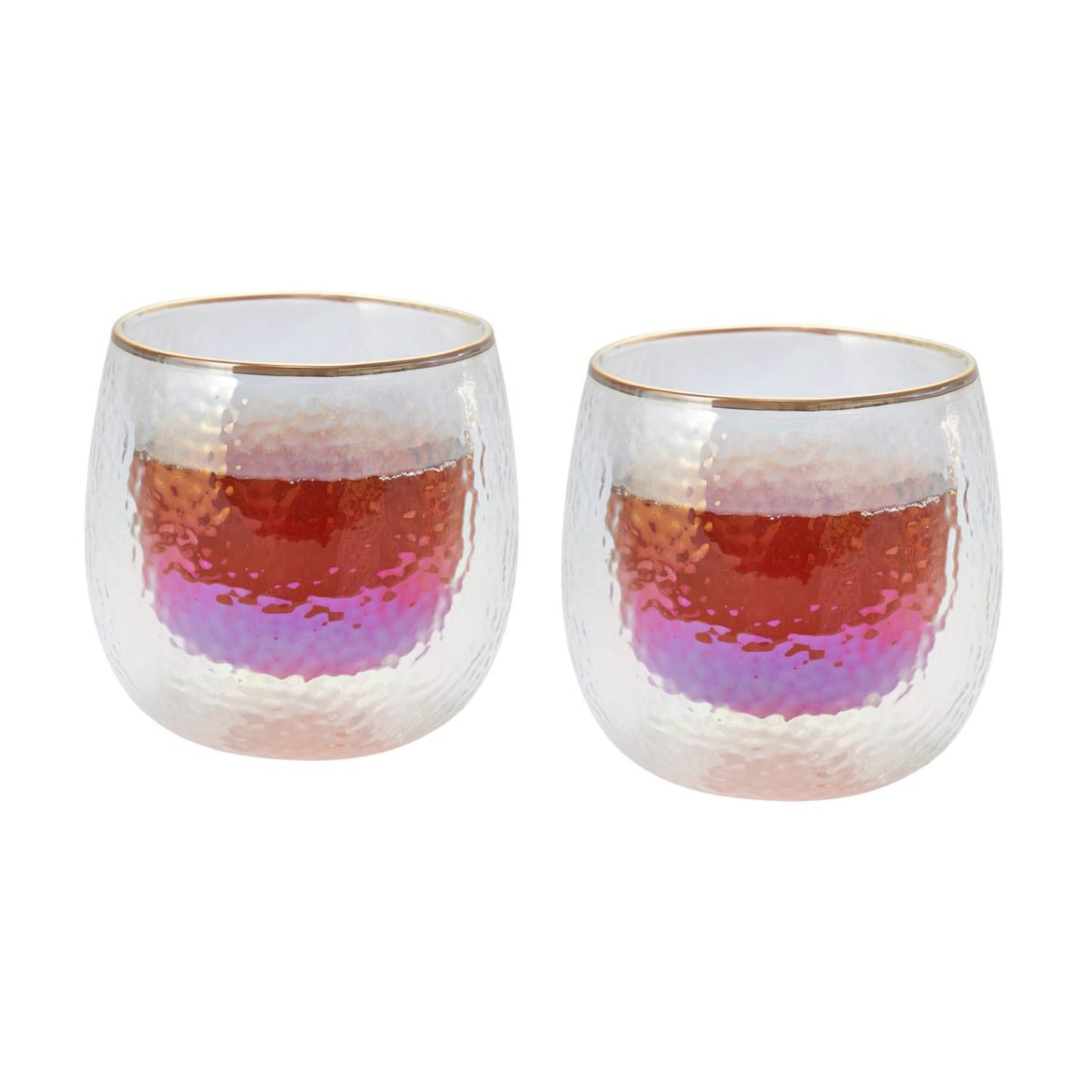 Set Vasos Doble Vidrio Iridescent 300 ml3#Sin Color