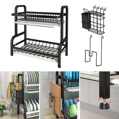 Secaplatos Escurridor 2 Niveles 17 Platos3#Negro