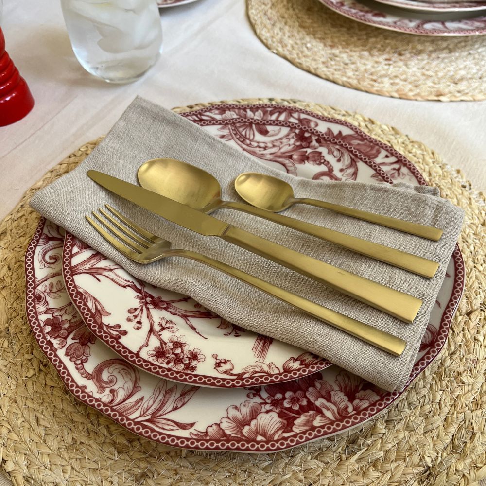 Cuchillería Titanium Champagne 24 Piezas3#Dorado