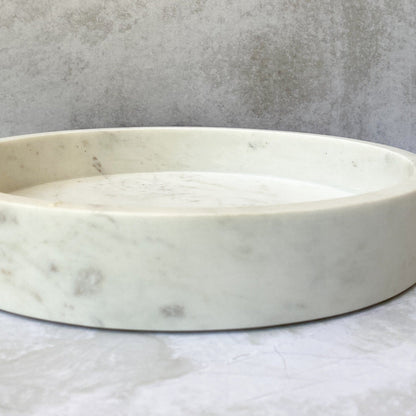 Bandeja Circular De Mármol2#Blanco