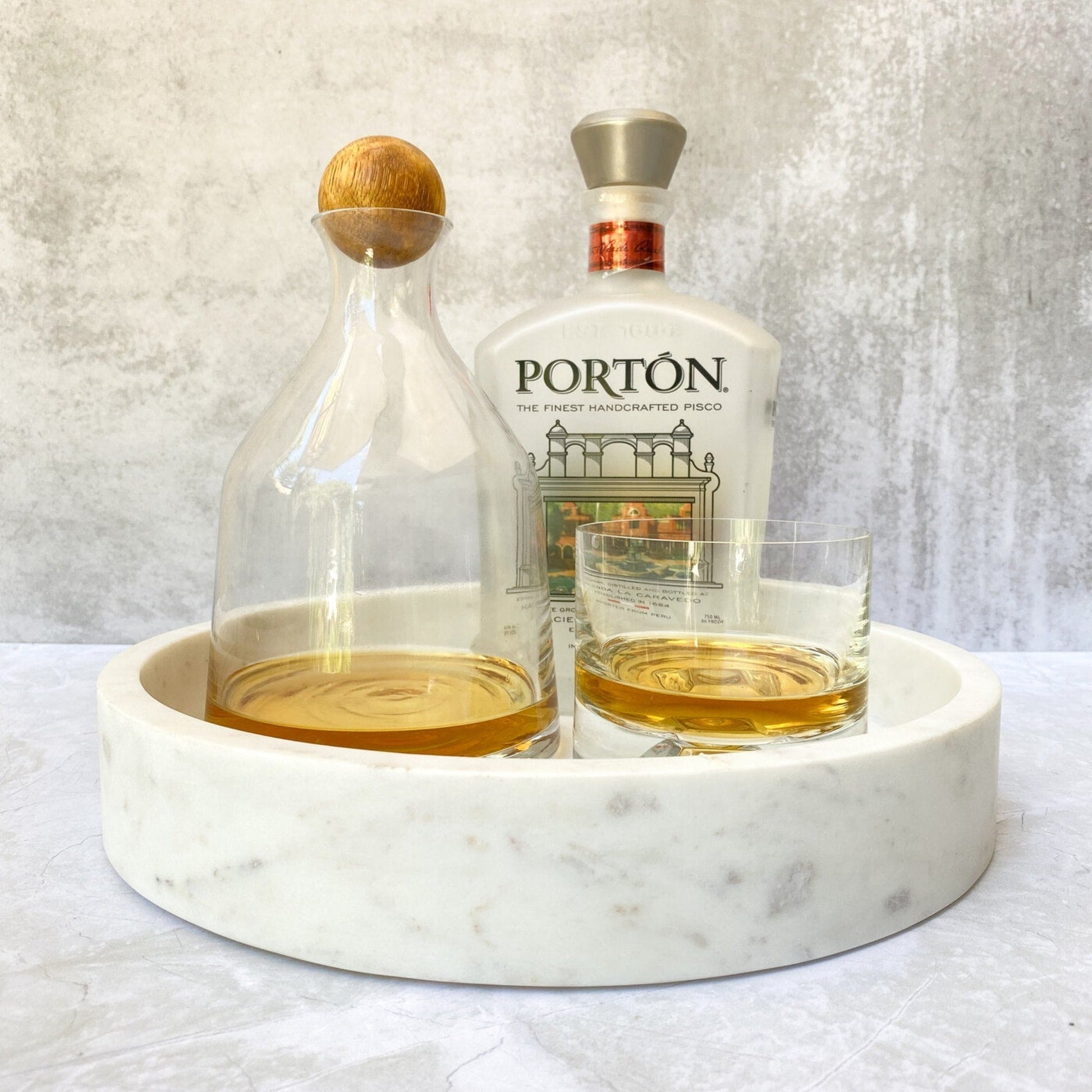 Bandeja Circular De Mármol1#Blanco