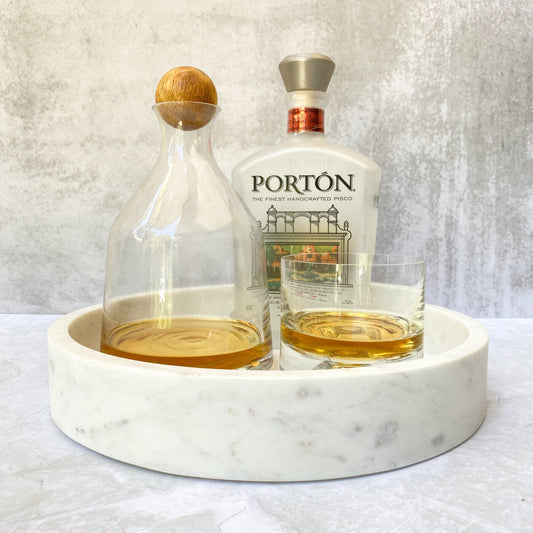 Bandeja Circular De Mármol1#Blanco