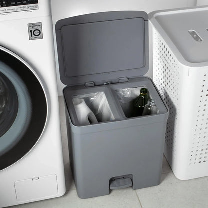 Basurero de Reciclaje Doble Compartimiento Trium 20 Lts4#Gris