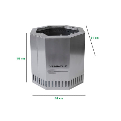 Brasero Sin Humo Parrilla + Funda4#Gris Plata