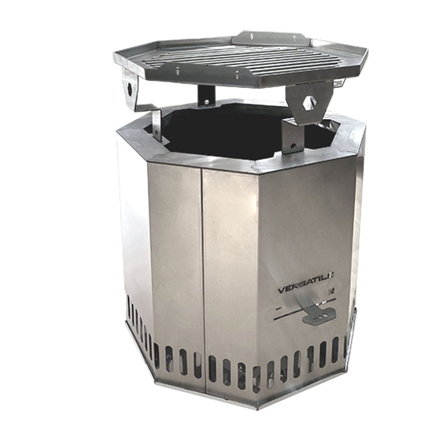 Brasero Sin Humo Parrilla y Plancha2#Gris Plata