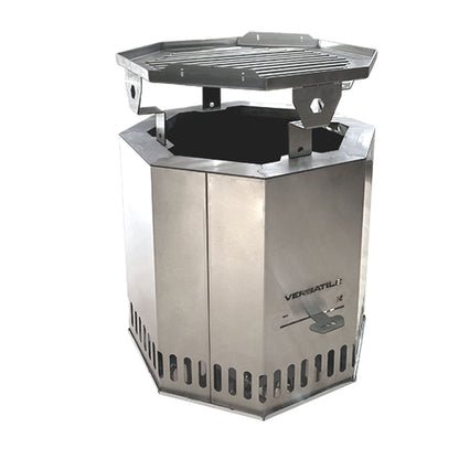 Brasero Sin Humo Parrilla y Plancha2#Gris Plata