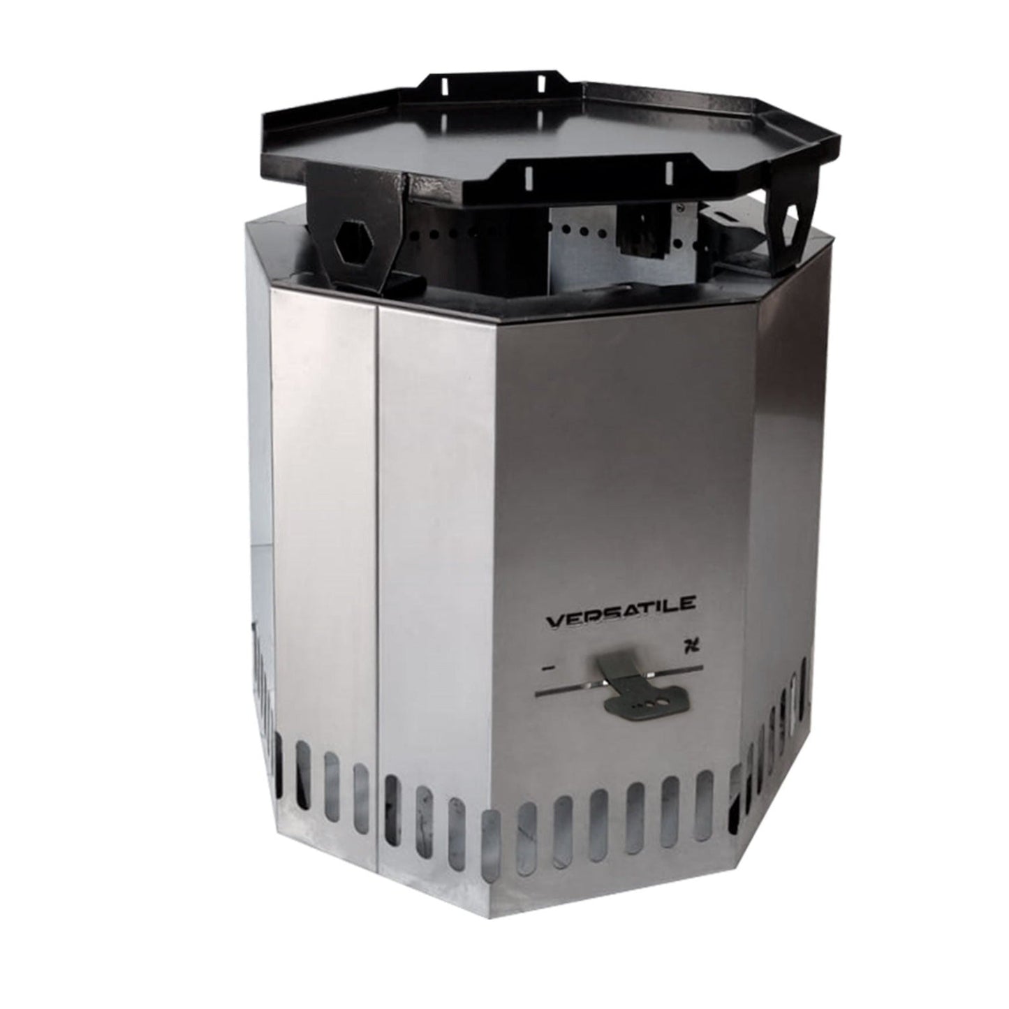 Brasero Sin Humo Plancha y Spiedo + Funda4#Gris Plata