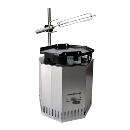 Brasero Sin Humo Plancha y Spiedo1#Gris Plata