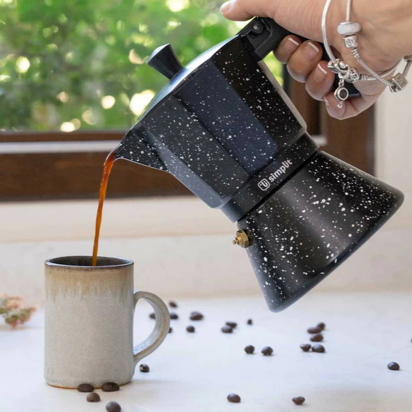 Cafetera Italiana Granito 4 Tazas1#Negro