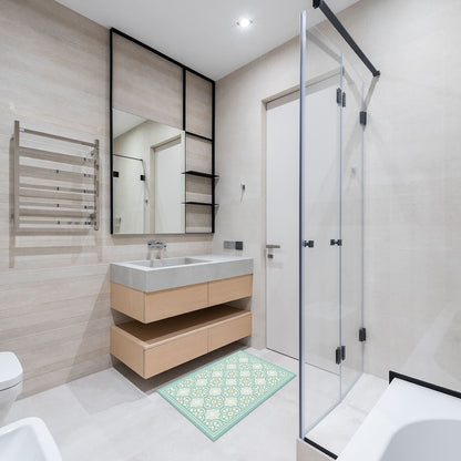 Alfombra De Cocina Flor Árabe Turquesa 50 x 70 cm