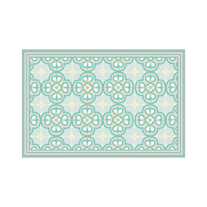 Alfombra De Cocina Flor Arabe Turquesa 70 x 100 cm