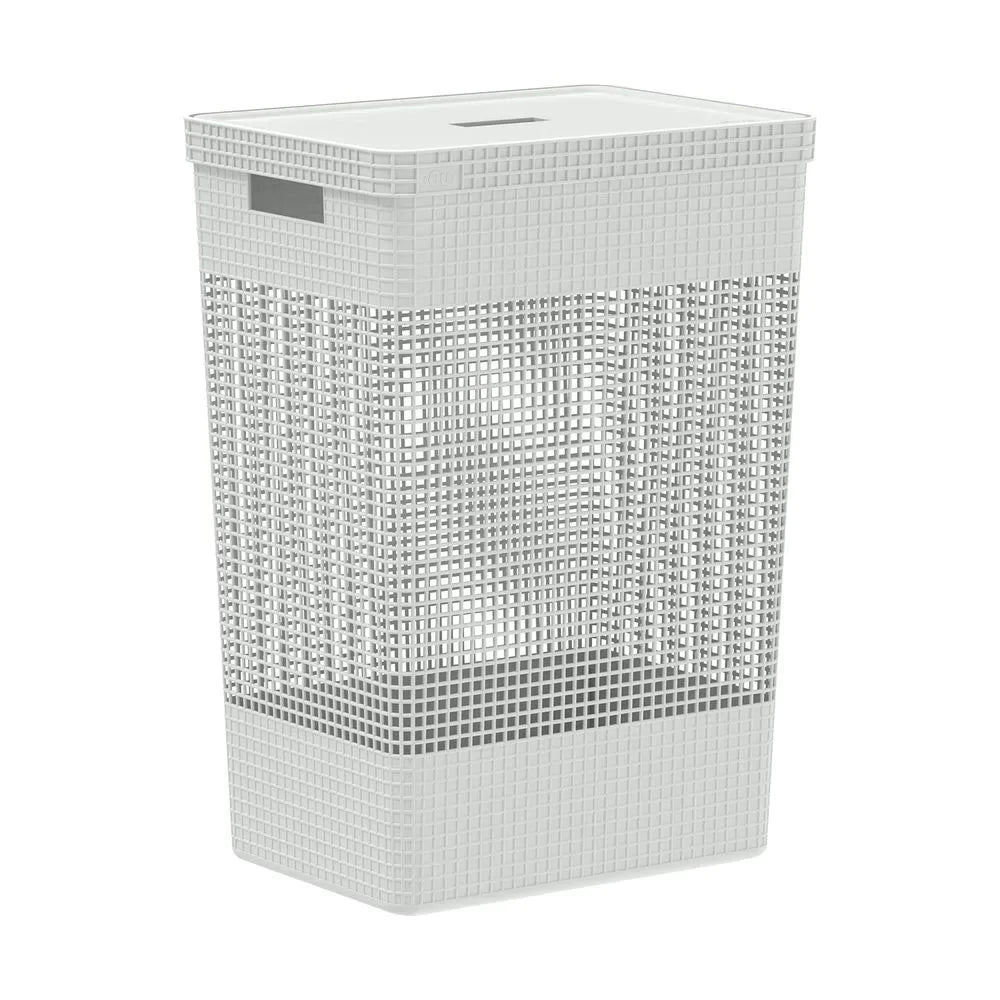 Cesta De Ropa Grid Con Tapa 49 Lts1#Blanco
