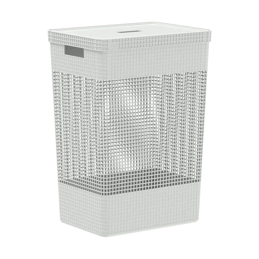 Cesta De Ropa Grid Con Tapa 49 Lts1#Blanco