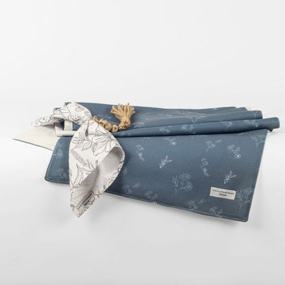 Camino De Mesa De Lino Colomba1#Azul