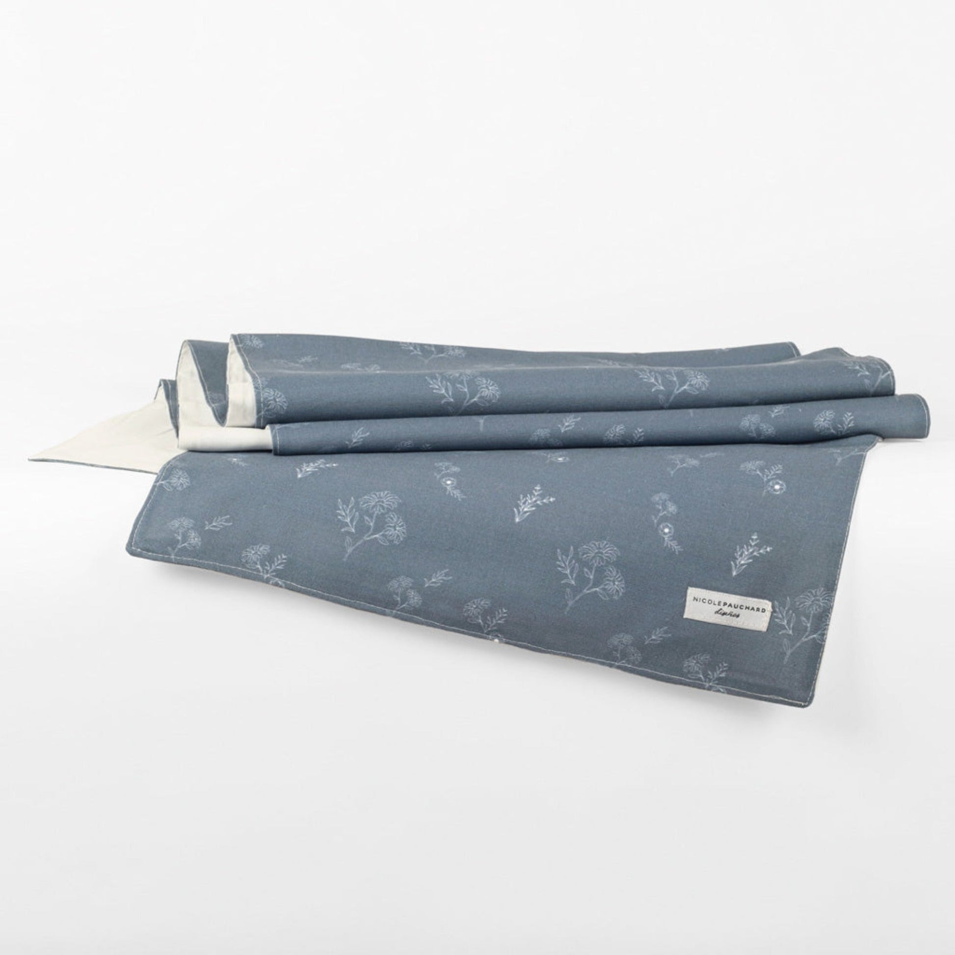 Camino De Mesa De Lino Colomba2#Azul