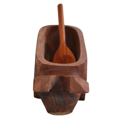 Chancho Madera Raulí Pellín 17x5,5 cm1#Café Rojizo