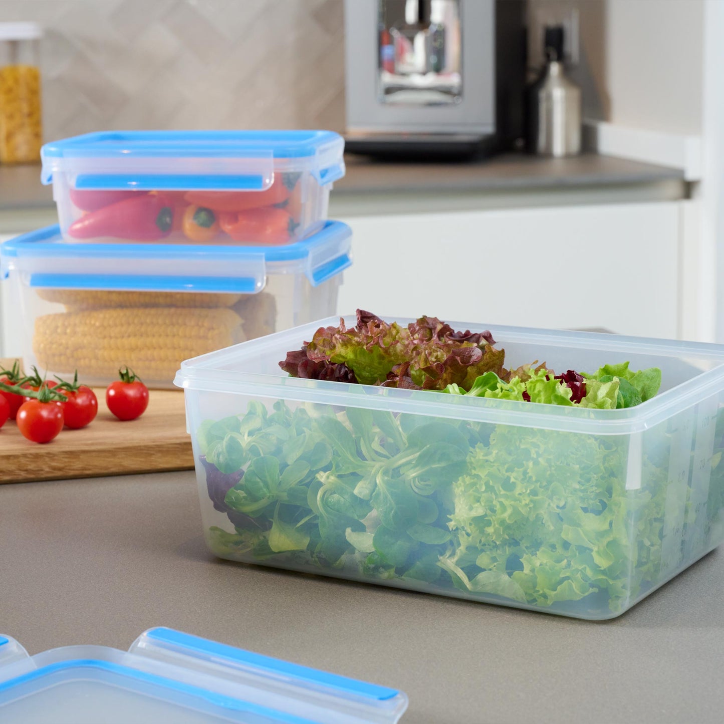 Contenedor Alimentos Masterseal Fresh Set 3 pzs 0.55/1L/ 2.30L1#Azul