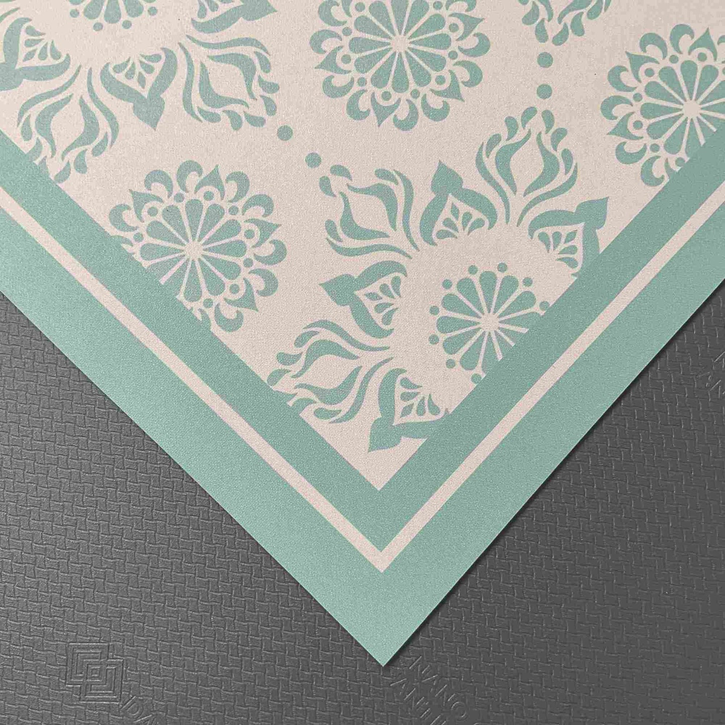 Alfombra De Cocina Flor Hindu Turquesa 50 x 70 cm