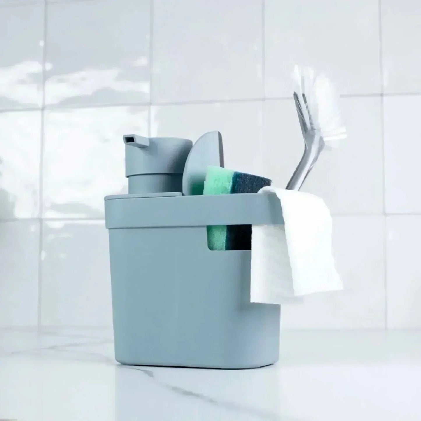 Dispensador de detergente y Organizador Trium8#Celeste