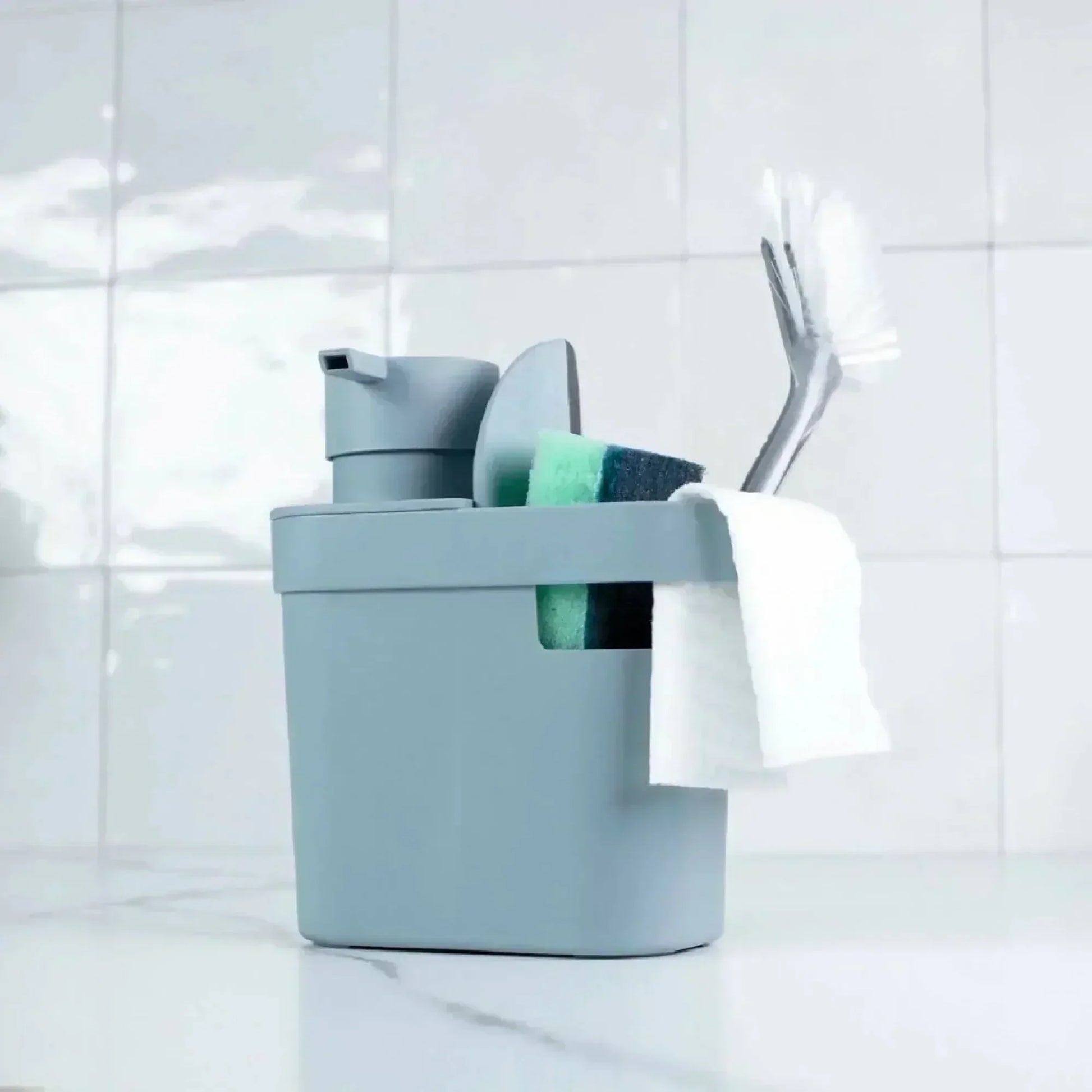 Dispensador de detergente y Organizador Trium8#Celeste