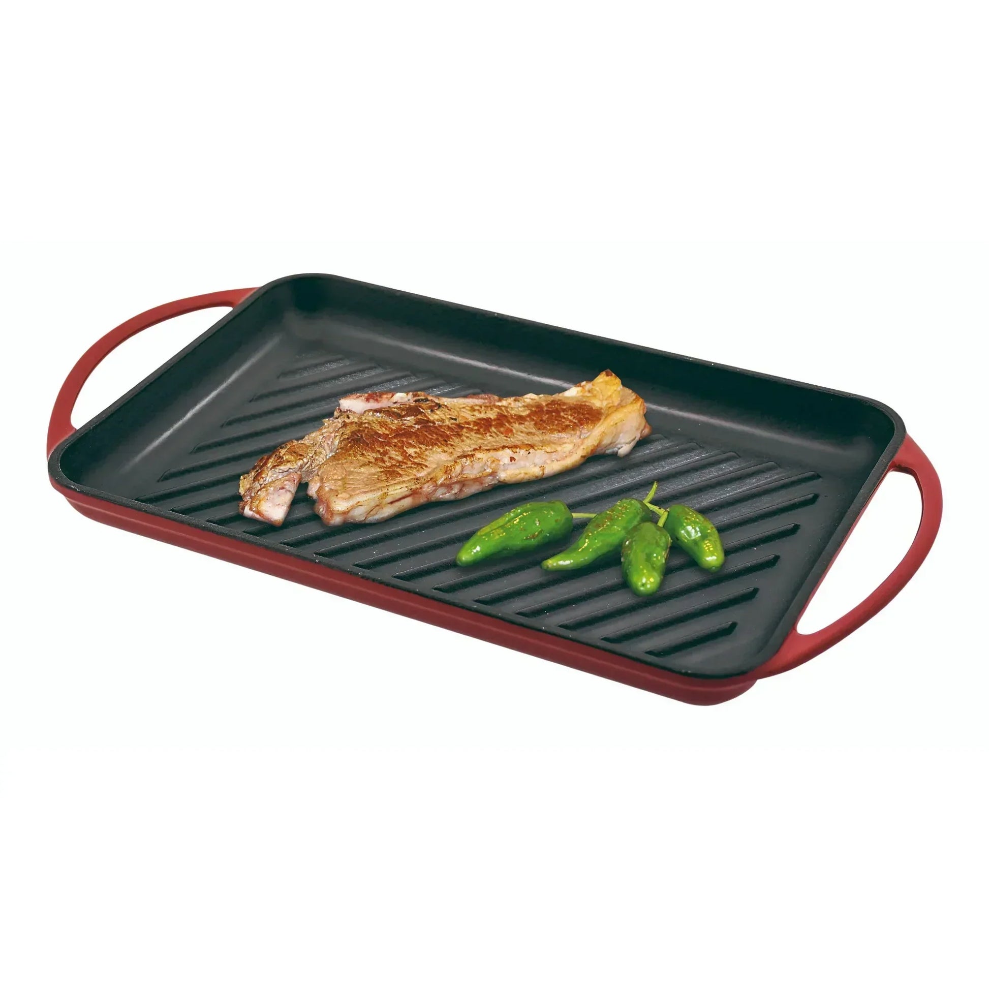 Parrilla Grill Hierro Fundido Fogo Rectangular1#rojo
