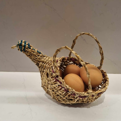 Gallina Porta Huevos Fibra Vegetal1#Multicolor