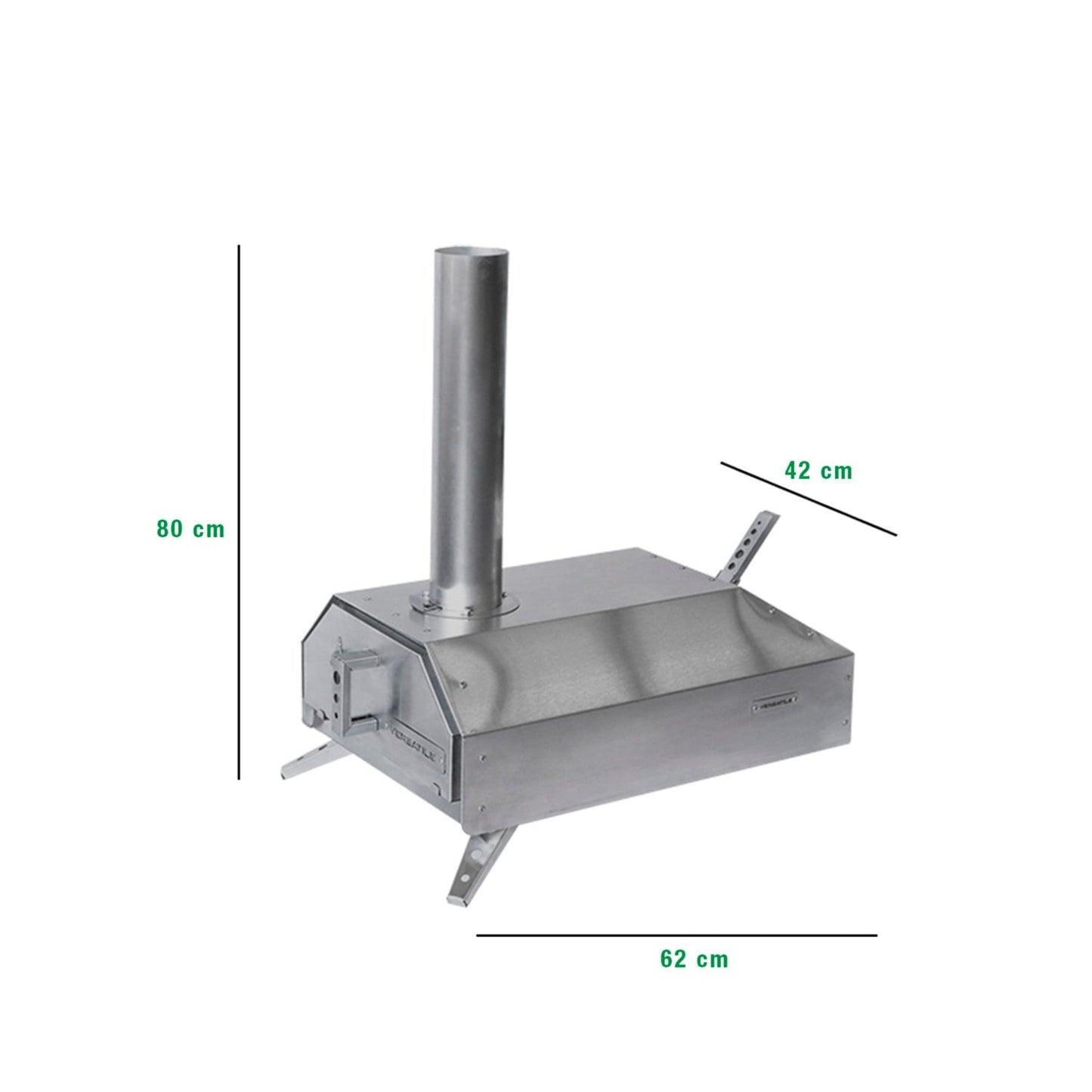 Horno Pizzero Gas y Leña3#Gris Plata