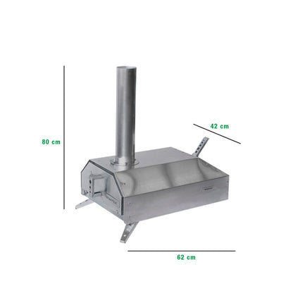 Horno Pizzero Gas y Leña3#Gris Plata