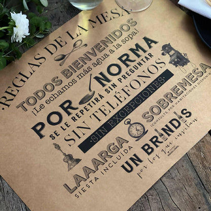 Individual Kraft Reglas de la Cocina1#Café