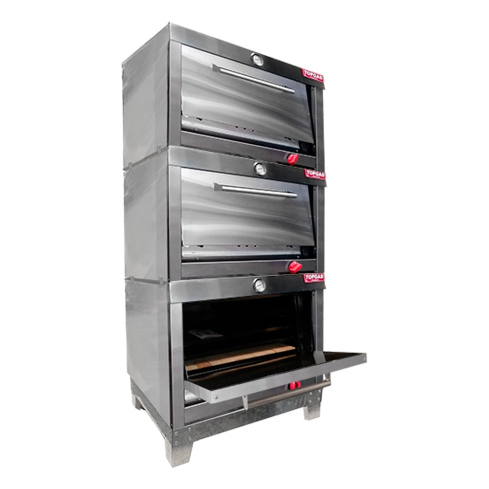 Horno  Enlozado  3 Cámaras 58X65 GLP1#Gris