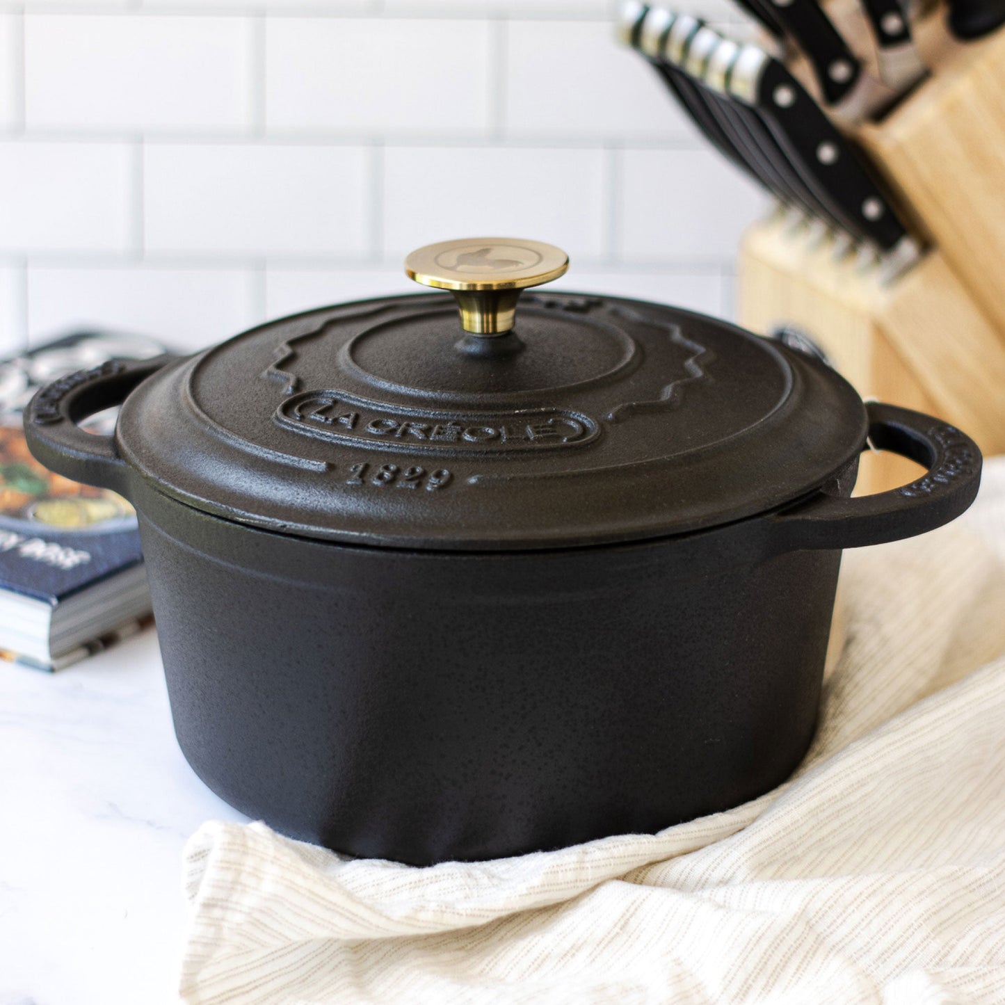 Olla Redonda 22 Cm Rouge Rubis 3 Lts5#Negro