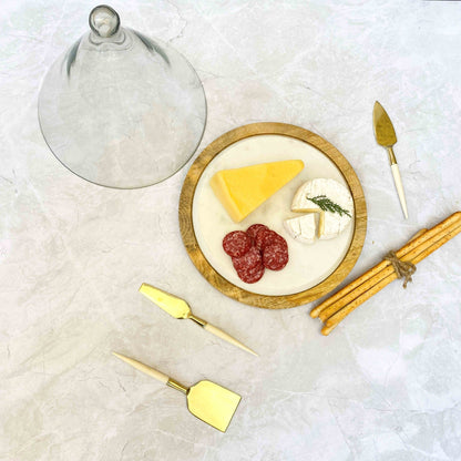 Plato Mármol Lyon con Cúpula2#Blanco