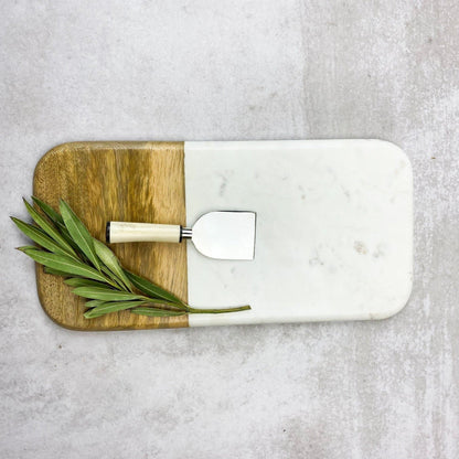 Tabla Magnolia de Mármol y Madera de Mango1#Blanco