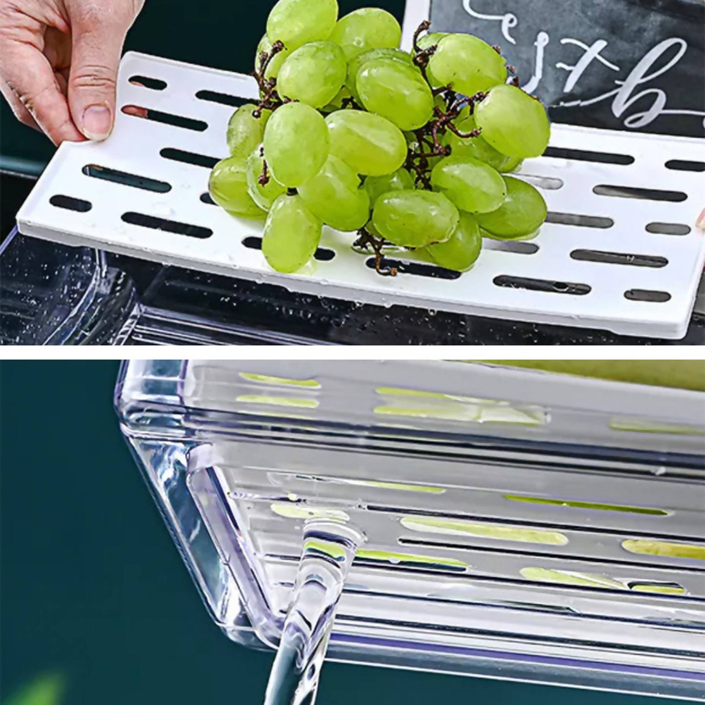 Caja Organizadora Refrigerador con Drenaje Grande