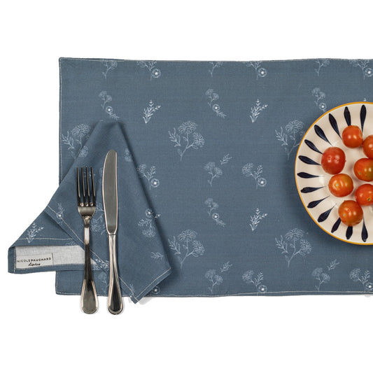 Set 4 Individuales De Lino Colomba1#Azul